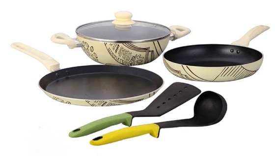 India Desire : Buy Wonderchef Picasso Cookware Set With Free Spoon & Spatula At Rs 1349 From Snapdeal [Flat 66% Off]